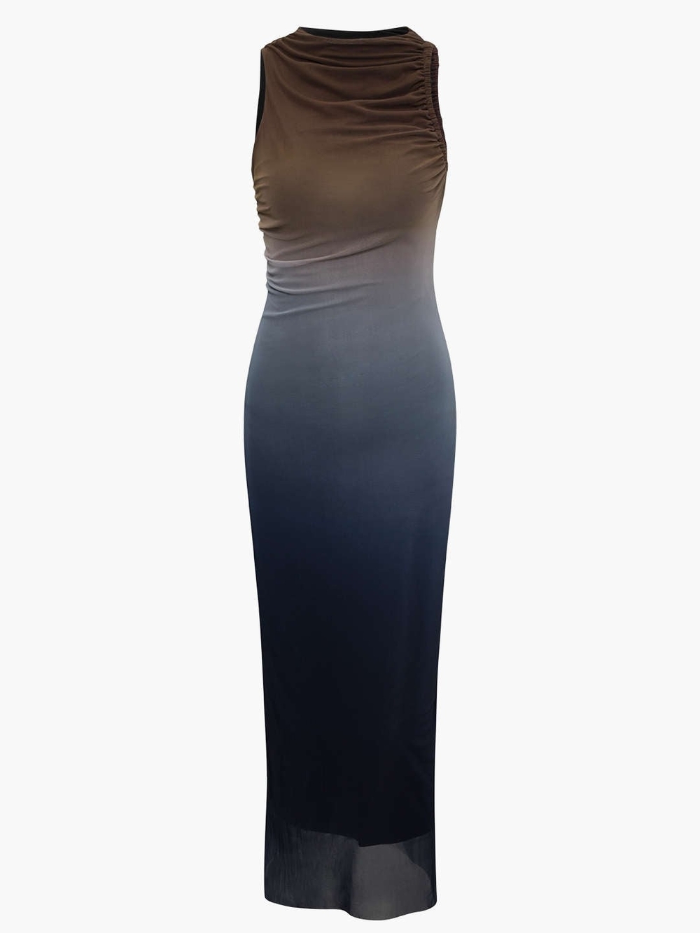 Sleeveless Ombre Maxi Dress in Brown and Black